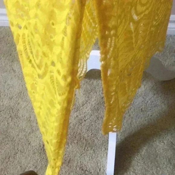 Sharagano Lace Fully Lined Ankle Length Dress w/Side Slits & Scalloped Hem-10P - Picture 5 of 9